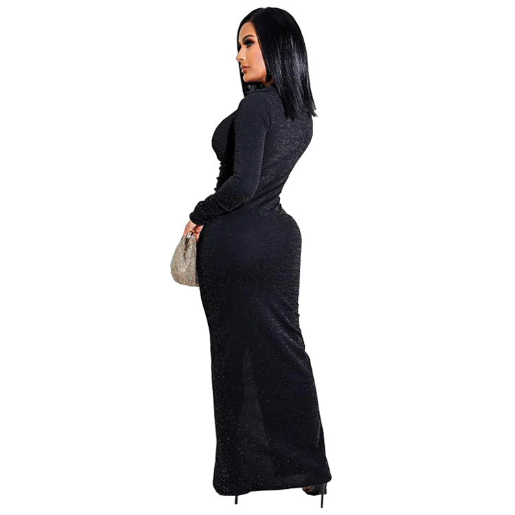 Women's V-neck Slit Maxi Skirt