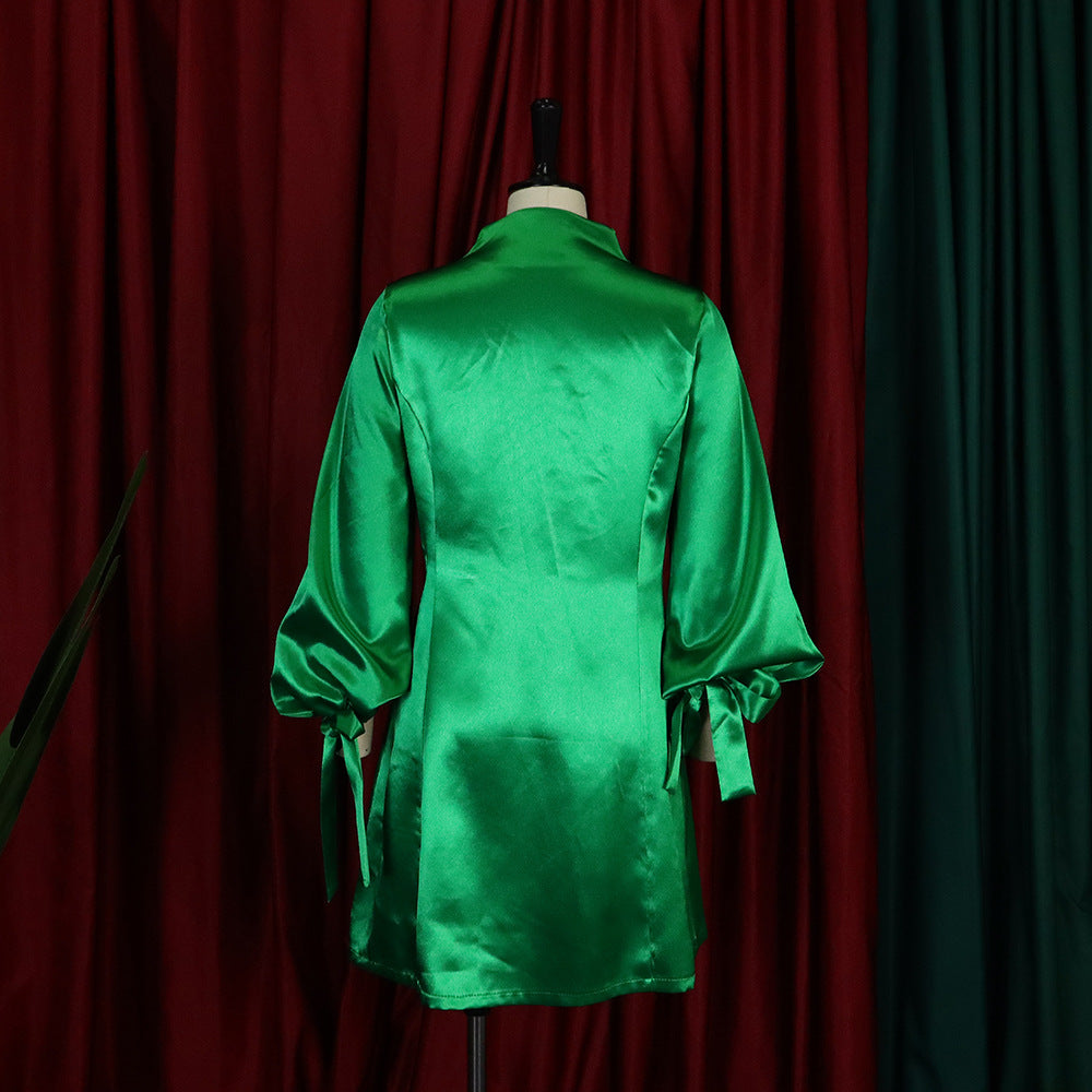 Stylish Dress With Puffed Sleeves And Waist