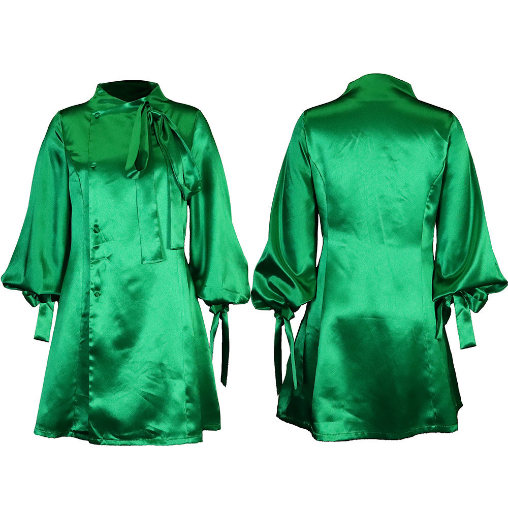 Stylish Dress With Puffed Sleeves And Waist