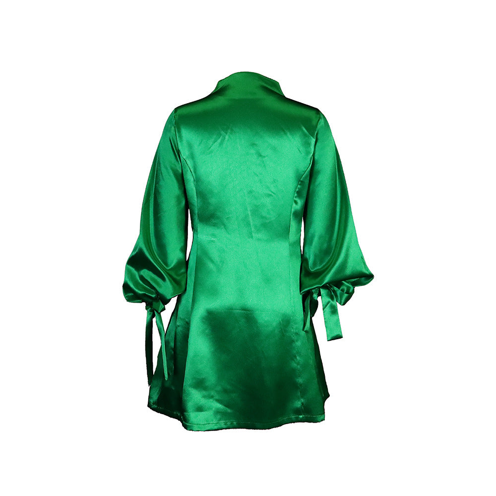 Stylish Dress With Puffed Sleeves And Waist