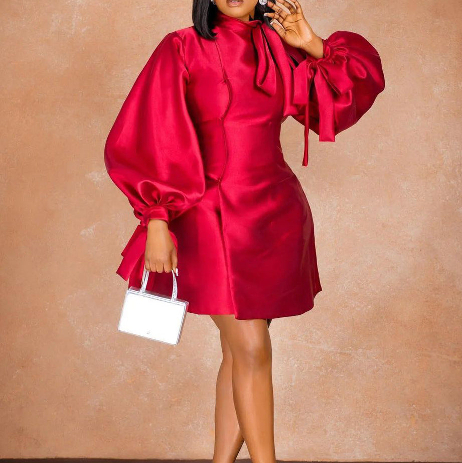 Stylish Dress With Puffed Sleeves And Waist