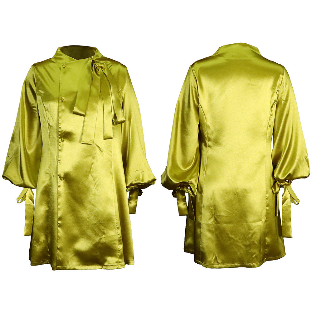 Stylish Dress With Puffed Sleeves And Waist