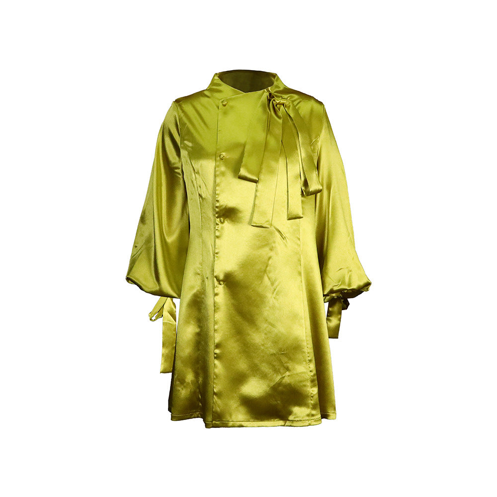 Stylish Dress With Puffed Sleeves And Waist