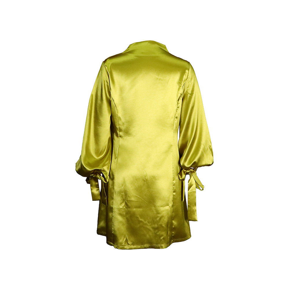 Stylish Dress With Puffed Sleeves And Waist