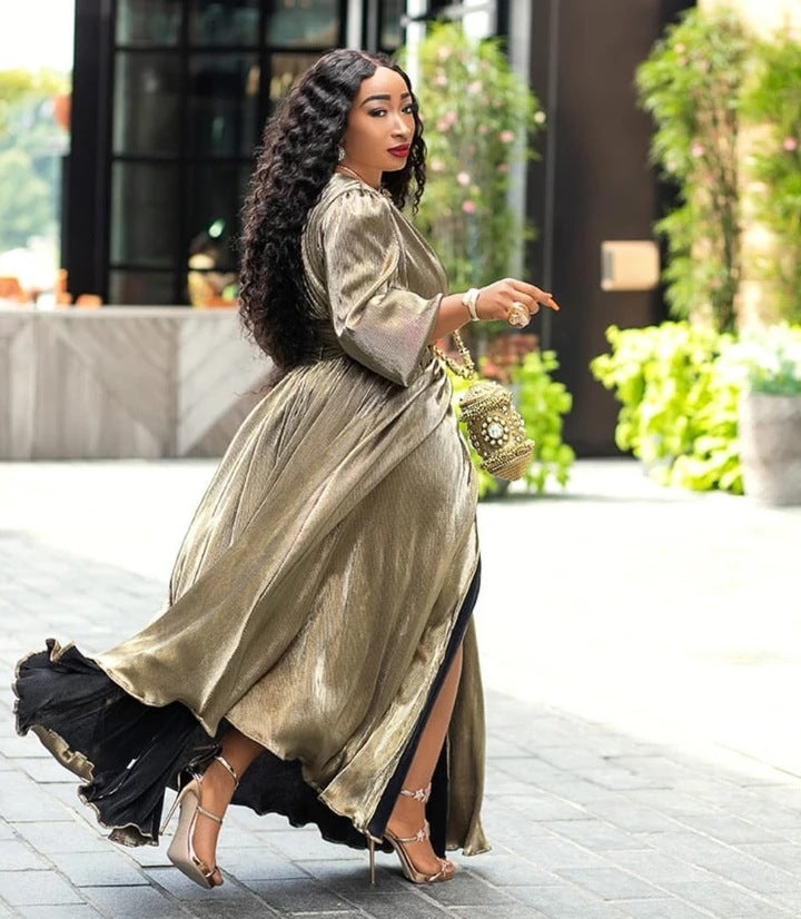 Long Sleeves Slightly Fat Loose Fashion Dress