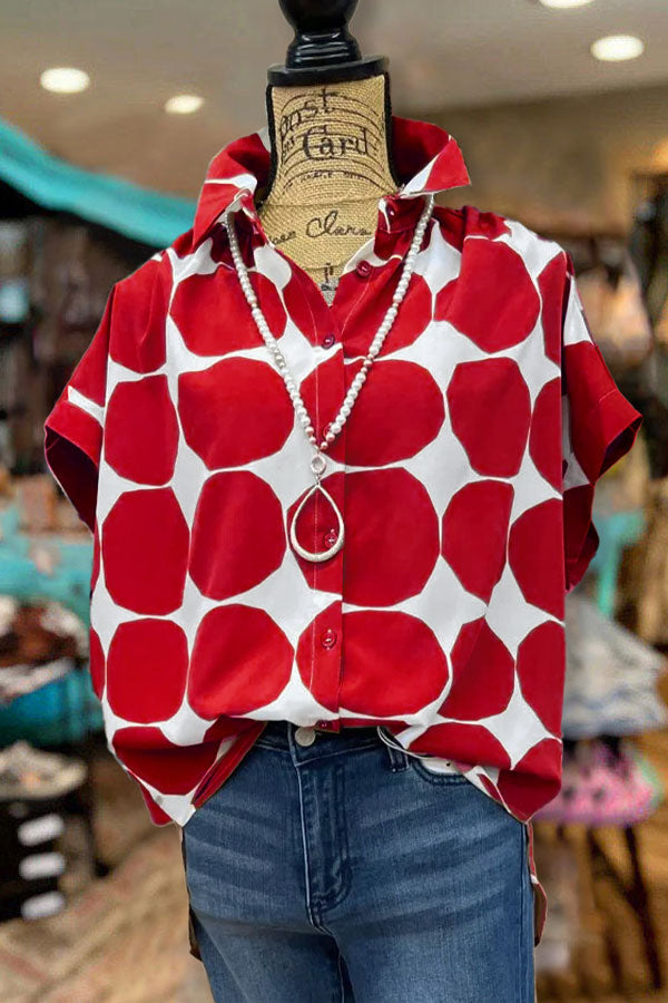 Classic Polka Dot Print Blouse