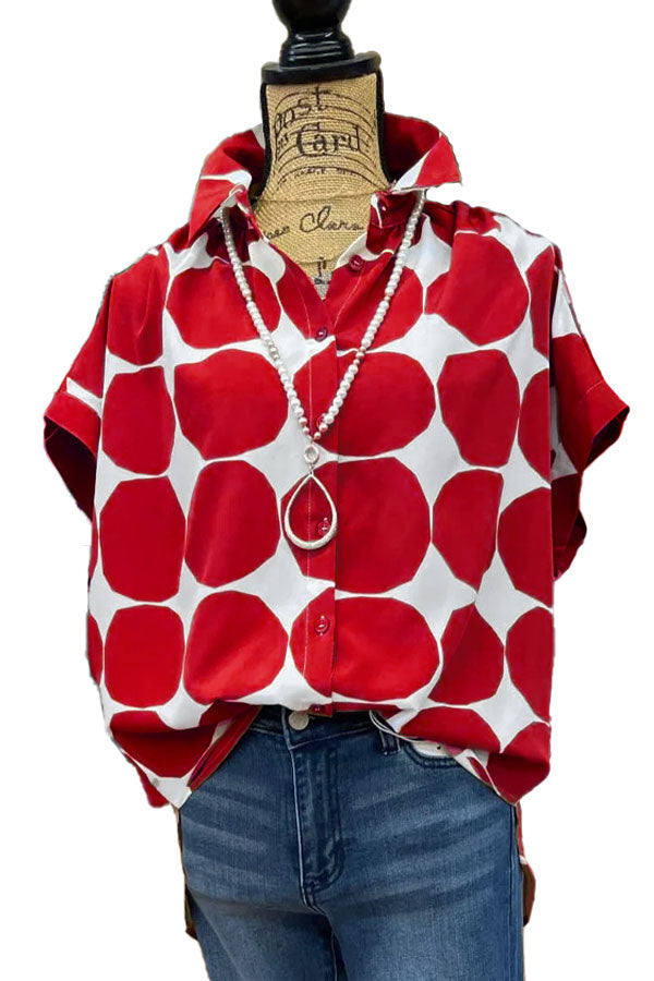 Classic Polka Dot Print Blouse