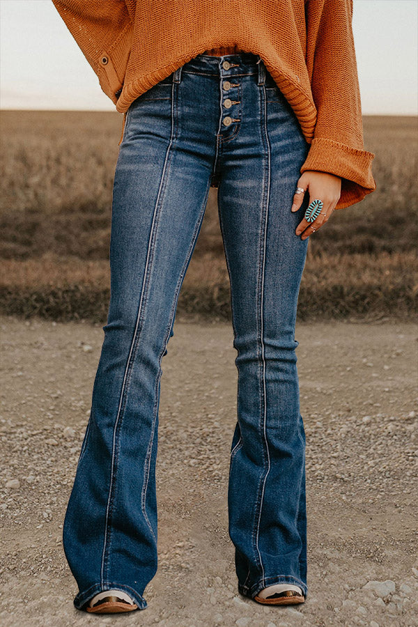 High-rise Panelled Flared Jeans