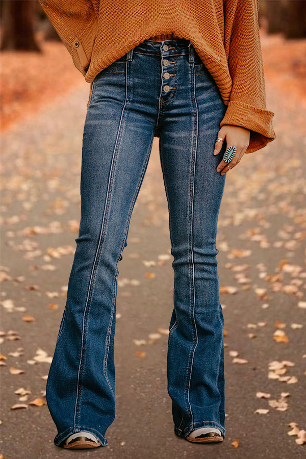 High-rise Panelled Flared Jeans