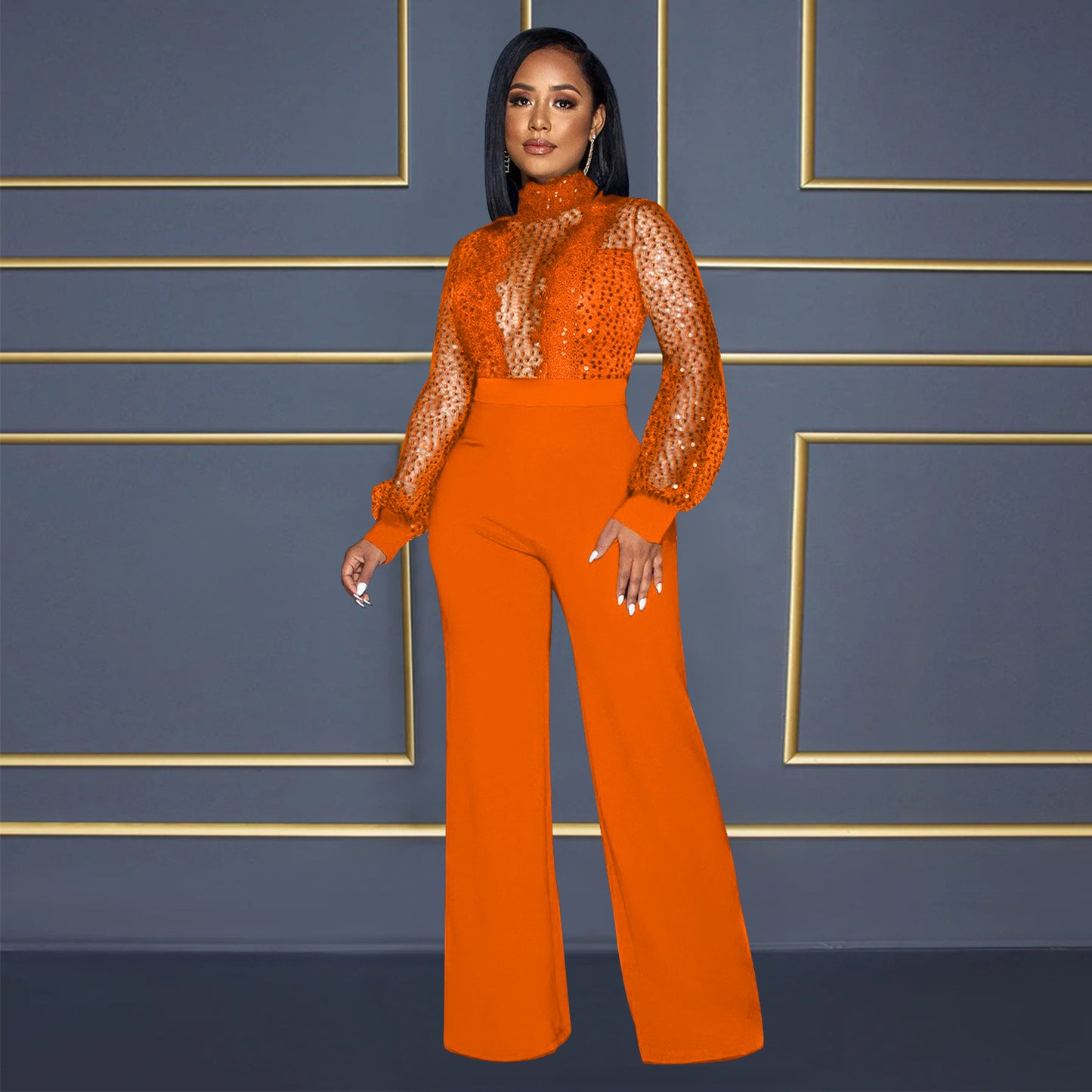 Women's Cut-out See-through Jumpsuits