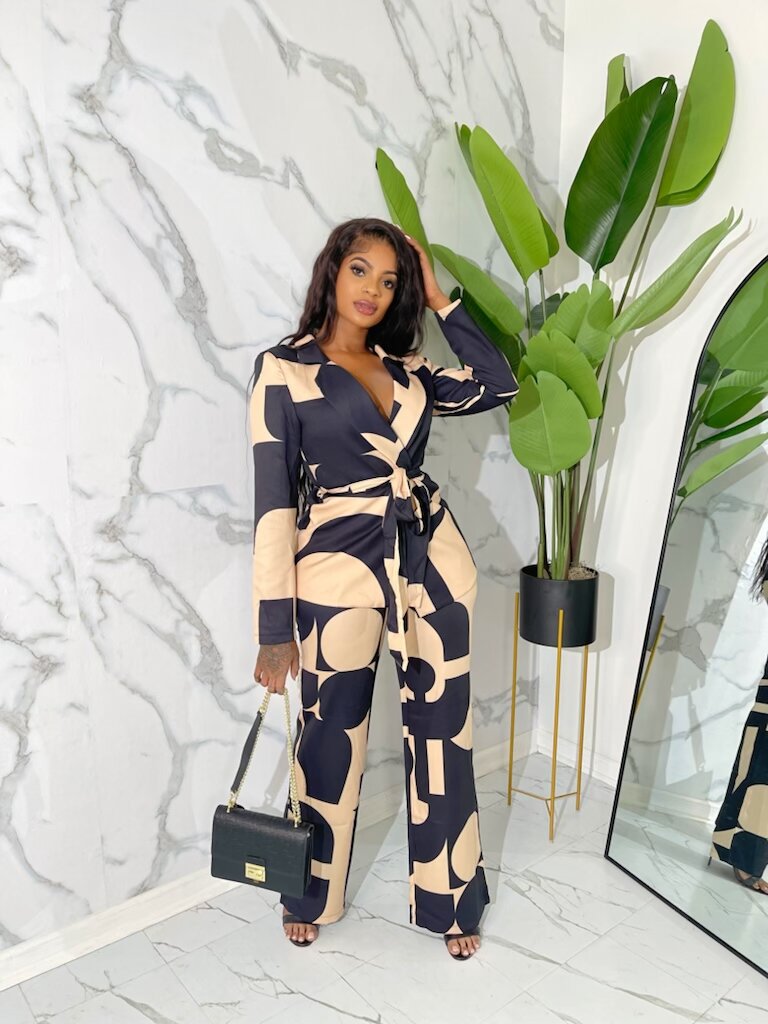 Women's Print Professional Two-piece Set