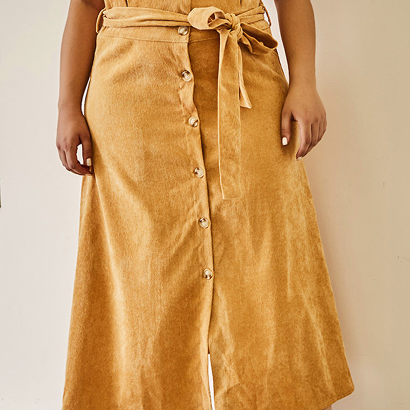 Women's Skirts With Belted A-line Skirts