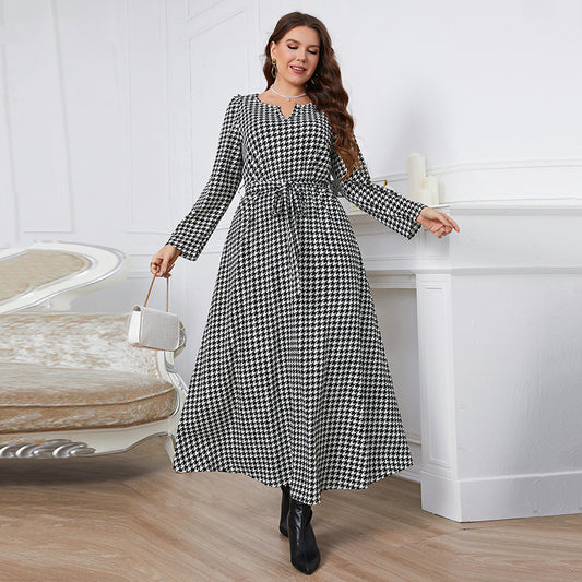 Women's Black And White Checkered Dress