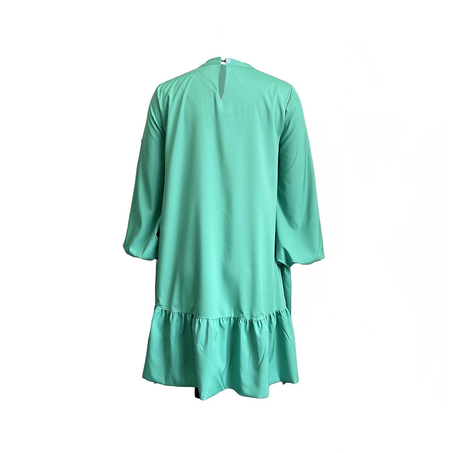 European Dress With Loose Solid Color Puffy Sleeves