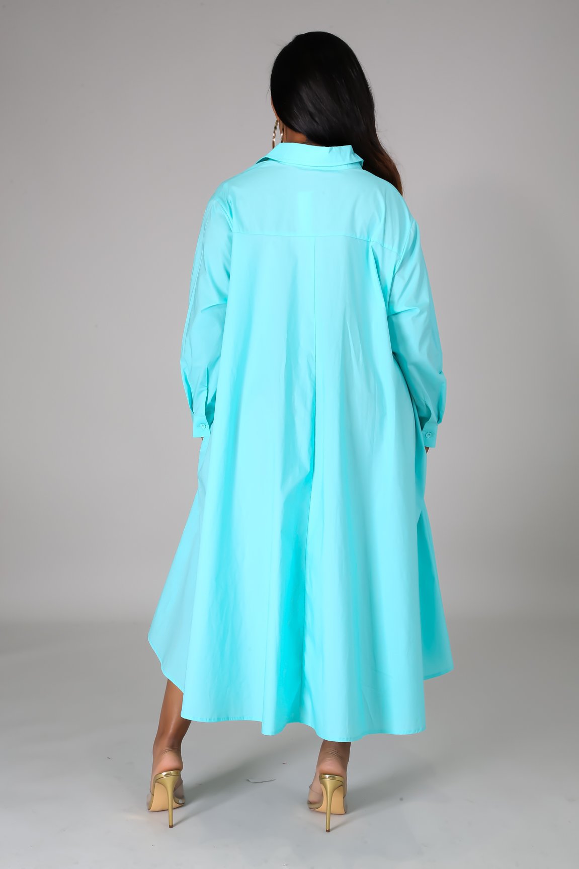 Women's Shirt Casual Long Sleeve Solid Color Shirt Dress For Women