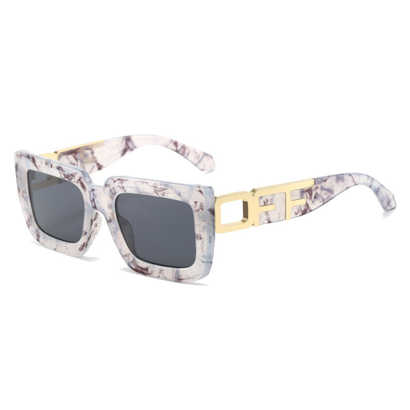 Irregular Marble Pattern Sunglasses